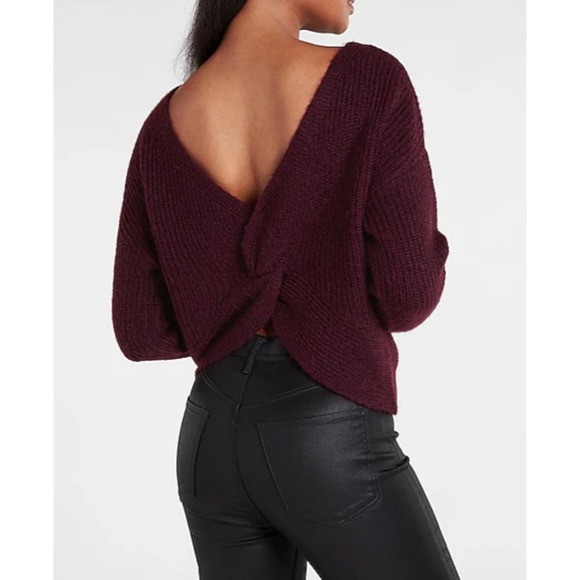 Express two chic ways wool blend cropped sweater S - Picture 5 of 14